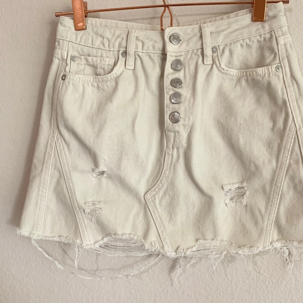 Free People | Distressed Denim Skirt - Picture 4 of 9